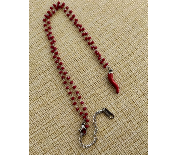 Collana acciaio corno cornetto