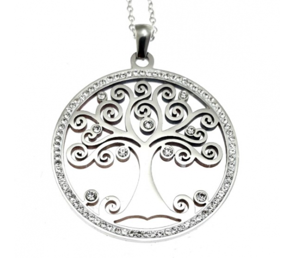 Collana acciaio con Albero della Vita