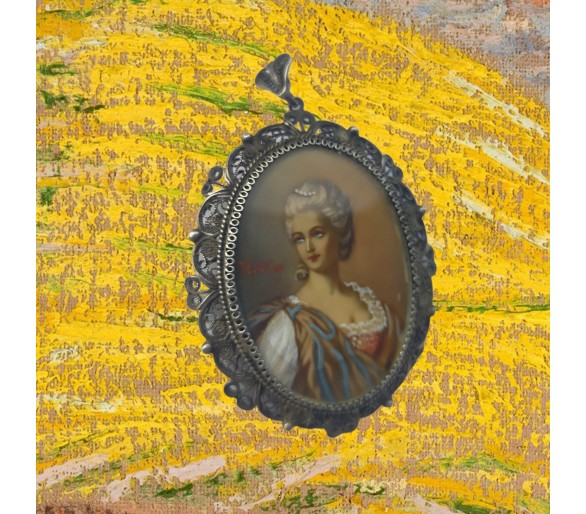 SPILLA MINIATURA ANTICA IN FILIGRANA D'ARGENTO