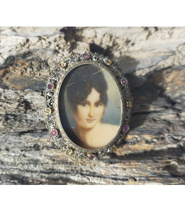 ANTICA SPILLA MINIATURA IN ARGENTO