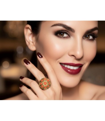 Anello in argento con coralli