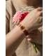 Splendido bracciale vintage in argento e corniole