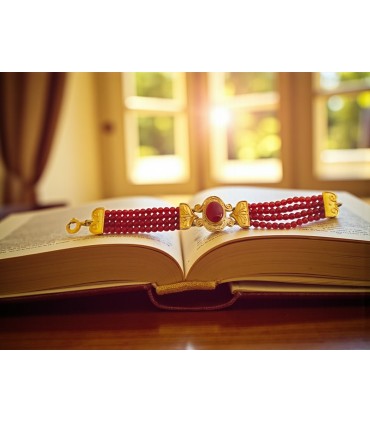 Splendido bracciale vintage in argento e corniole