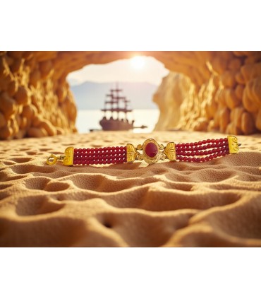 Splendido bracciale vintage in argento e corniole