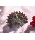 Gioiello vintage "Pavone " in argento e granati