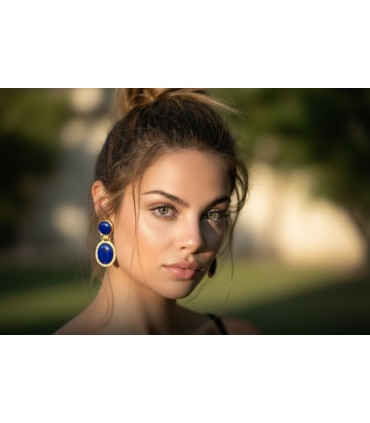 ORECCHINI PENDENTI BLU "LAURANA"