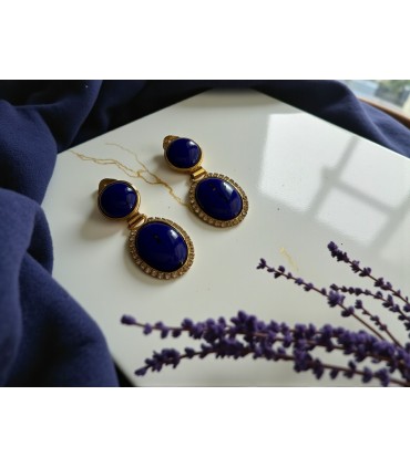ORECCHINI PENDENTI BLU "LAURANA"