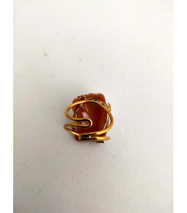 Anello in argento con cammeo dama rettangolare