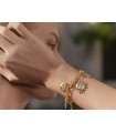 Bracciale in acciaio dorato, con luna, stella, e grande sole.