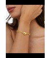 Bracciale in acciaio dorato con cuore