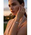 Bracciale in acciaio colore argento con cuore