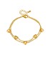 Bracciale acciaio dorato a doppia catena con cuori
