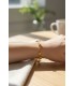 Bracciale acciaio dorato a doppia catena con cuori