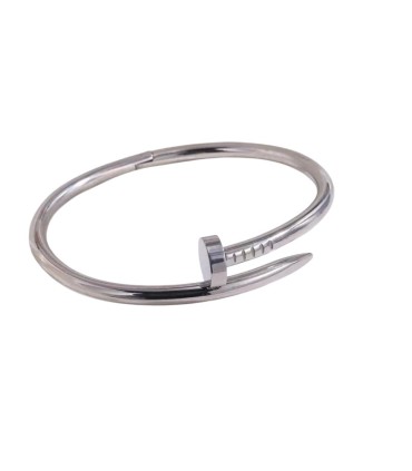 Bracciale "Chiodo" in acciaio colore argento