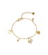 Bracciale in acciaio dorato con cuori