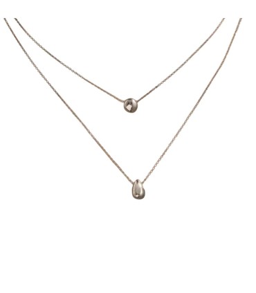 Collana acciaio tono argento a doppio filo