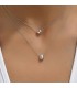 Collana acciaio tono argento a doppio filo