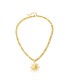 Collana in acciaio colore oro con sole centrale