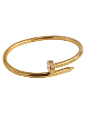 Bracciale "chiodo" in acciaio colore oro giallo