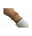 Bracciale in acciaio dorato con Soli e Stelle