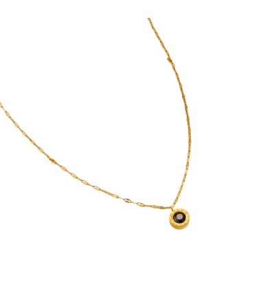 Collana in acciaio dorata "numeri romani" cz trasparente
