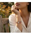 Bracciale in acciaio colore argento con charms