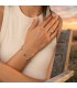 Bracciale in acciaio colore argento con cubic zirconia colorati