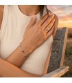Bracciale in acciaio colore argento con cubic zirconia colorati
