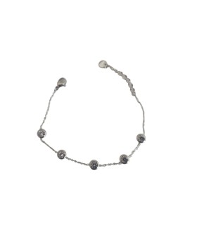 Bracciale in acciaio con cubic zirconia bianchi