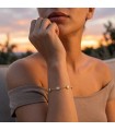 Bracciale in acciaio colore oro con cubic zirconia trasparenti
