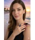 Anello in acciaio dorato ovale con sodalite