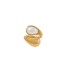 Anello in acciaio dorato contrariè con perla