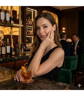 Anello in acciaio dorato contrariè con perla