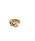 Raffinato ed elegante anello in acciaio dorato con strass